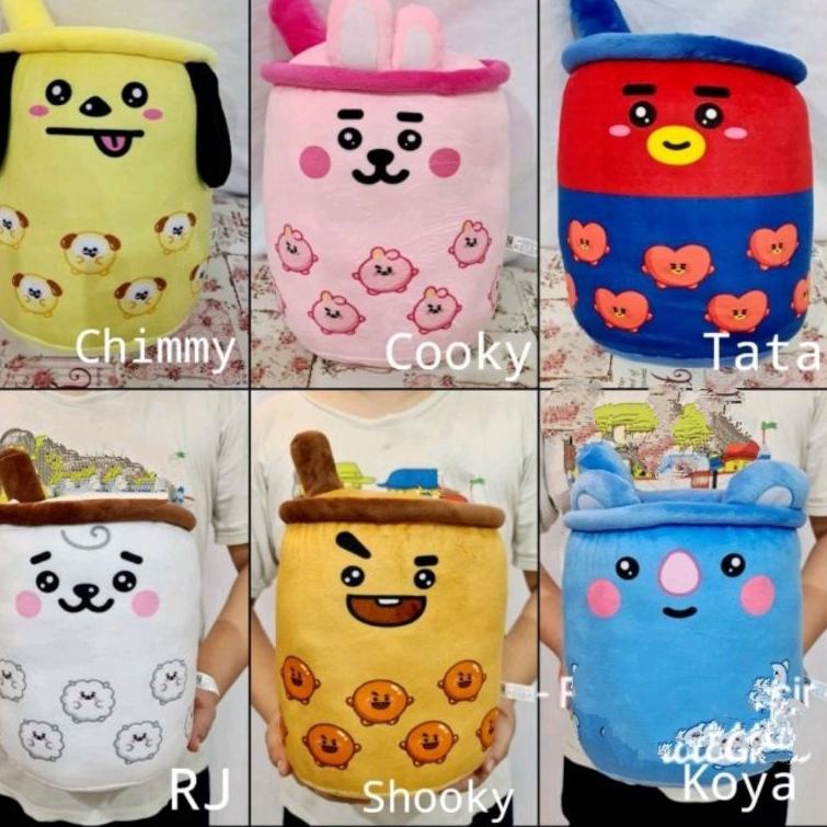 BONEKA BOBA JUMBO BUBBLE MILK TEA / BONEKA BOBA BTS BT21 Lucu dan Imut / TINGGI 38 CM "LVA.18Oc22e"