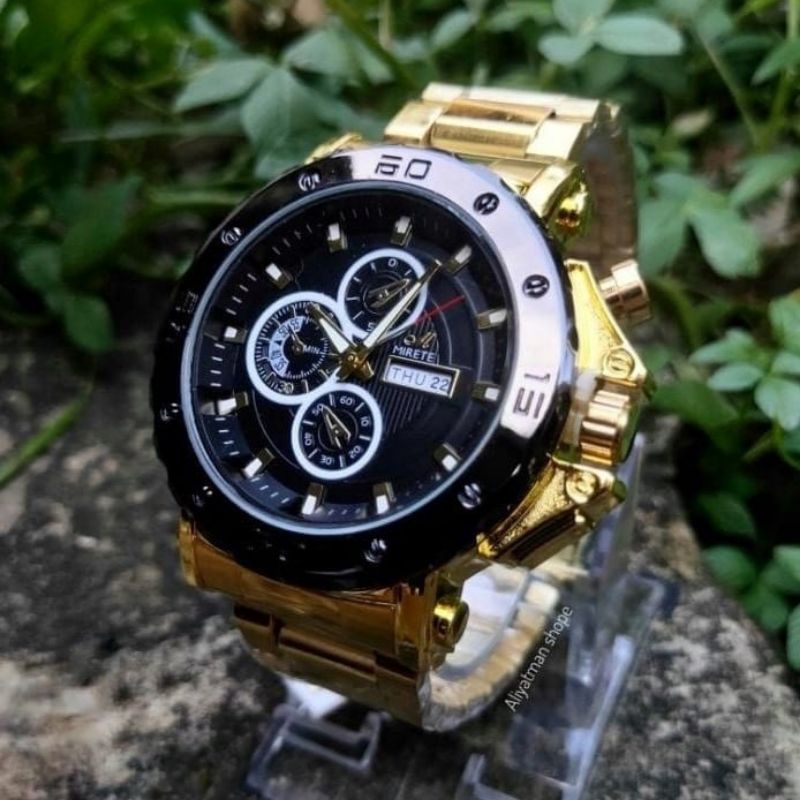 Jam MIRETE Sporty Analog Quart Terbaru  Fitur Tanggal Dan Hari / Jam Tangan Kasual Pria Rantai Stainlees Steel Free Box / Jam Tangan Pria Tahan Air / Jam Tangan Cowok Water Resistant / COD / JAM Tangan Import Pria Mirete Original Tahan Air Free Batrai