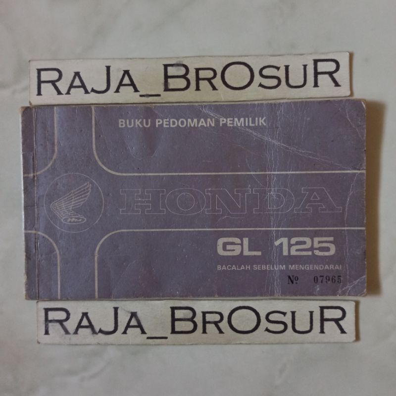 Buku pedoman pemilik/Manual book Honda GL125/Honda GL 125 1979
