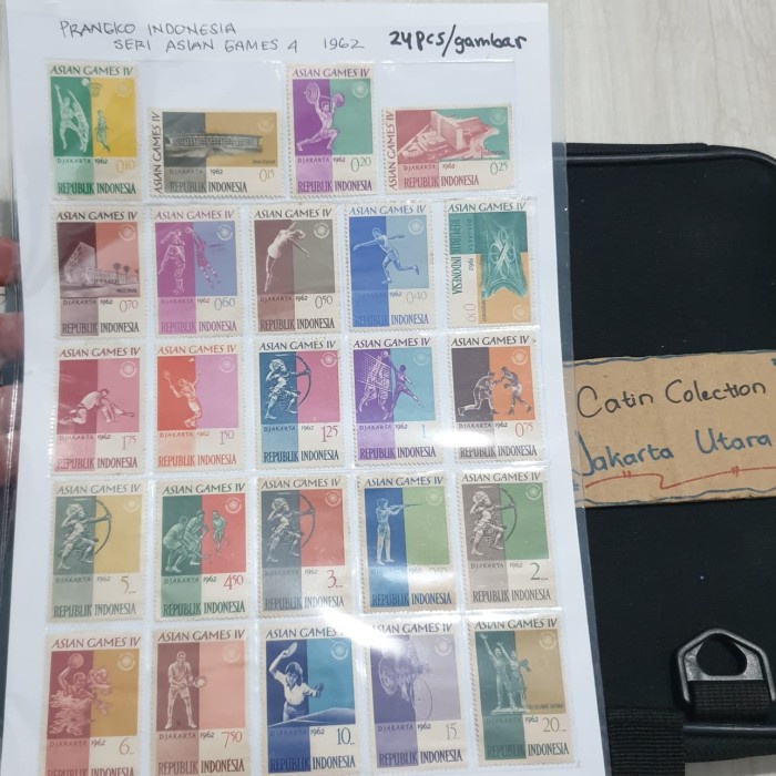 

Hemat 1Set Perangko Indonesia Seri Asian Games 4 Tahun 1962 Kondisi Mint Trendi