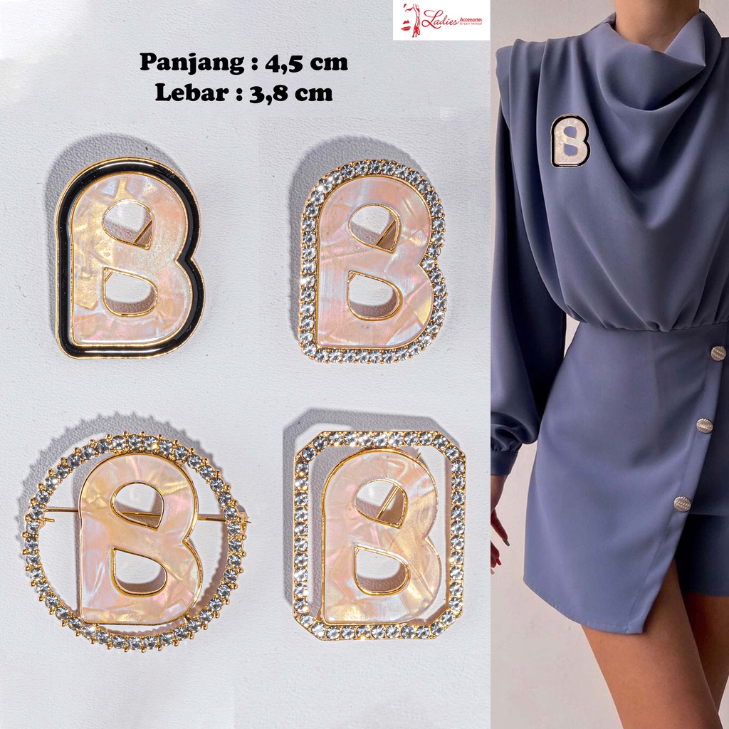 Bros Button Motif Kulit Kerang / Hijab / kebaya / Gamis / Blazer / Pin Button Elegan ( BA-322 )