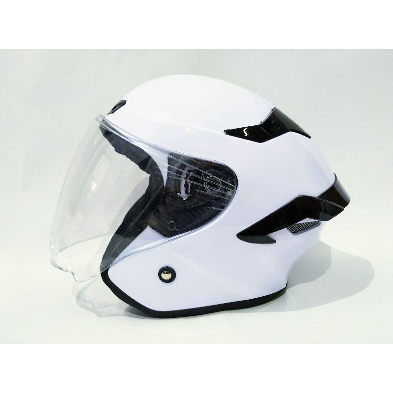 HELM ARL TT COURSE PUTIH SINGLE VISOR HALF FACE SNI.
