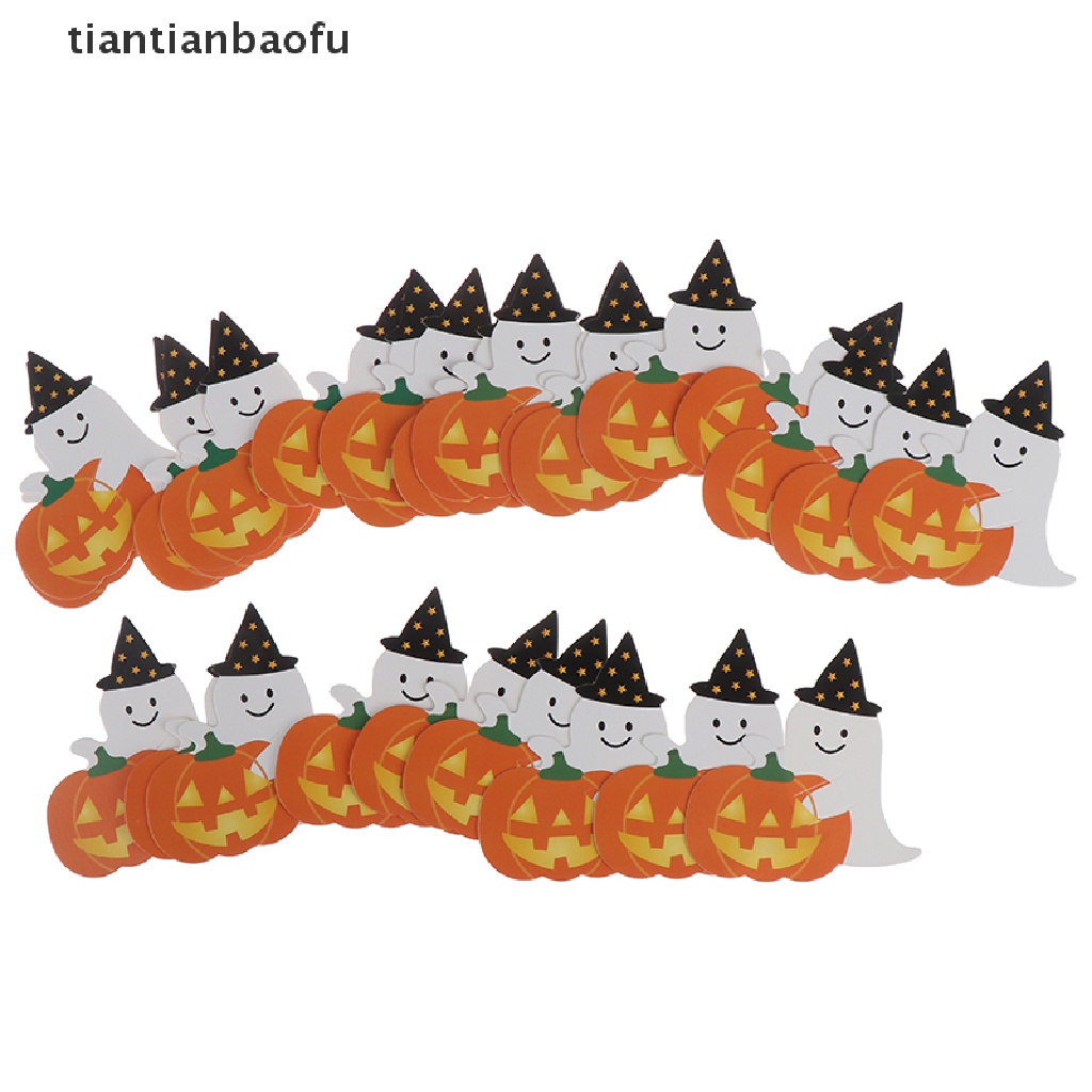 50pcs / lot Kartu Kertas Permen Lolipop Desain Hantu Labu Halloween Untuk Hadiah