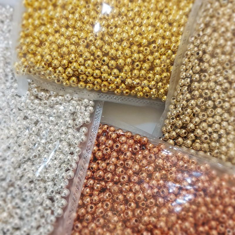 mutiara jepang 3mm 4mm 6mm gold silver rosegold payet manik mote metalik