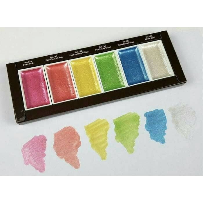 

Unik Kuretake Gansai Tambi Pearl Colors -- 6Clr Hemat