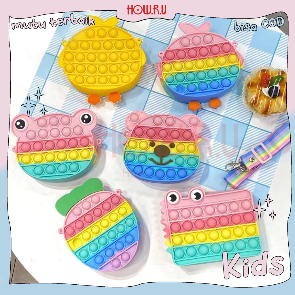 HOW.R.U | Tas Pop It Mini Model Lucu untuk Anak