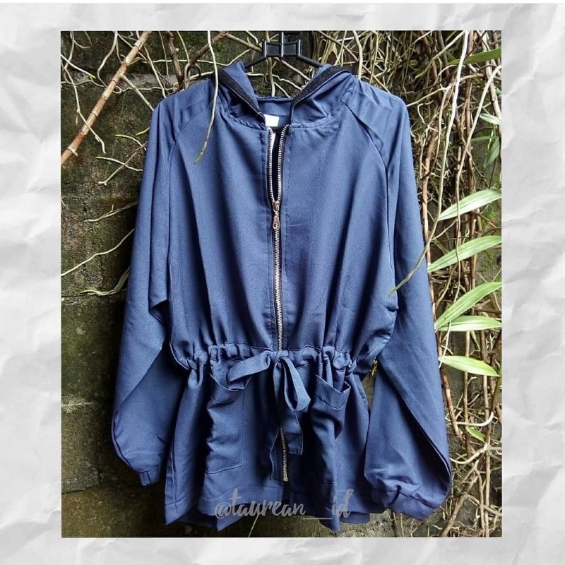 Jaket Parka Wanita Navy/ Cover Head Parka / Outer