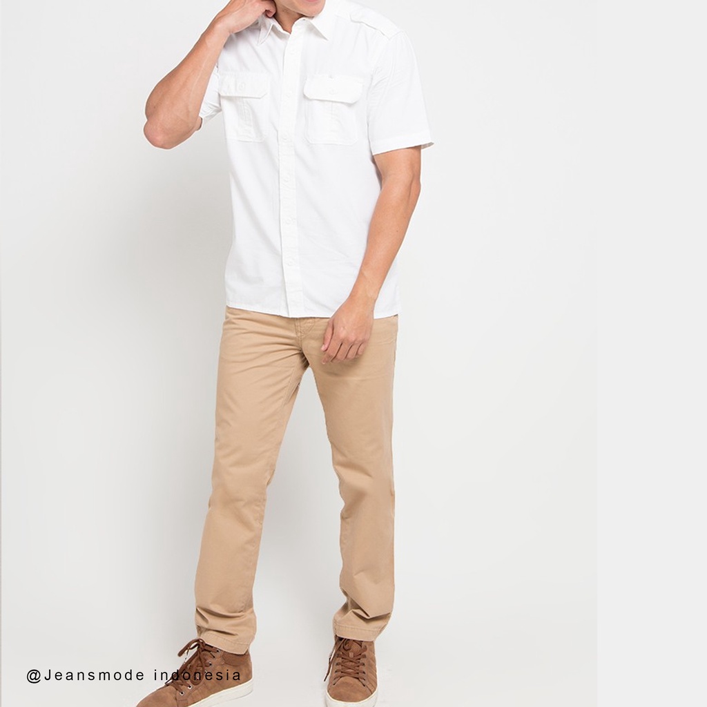 kemeja PDL PDH pria dinas lengan pendek polos putih hem seragam atasan pakaian baju bahan toyobo import