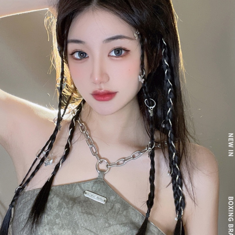 Roselife Y2K 2PCs / Set Klip Jepit Rambut Model Kupu-Kupu / Bintang / Bulan / Mutiara Imitasi Untuk Wanita