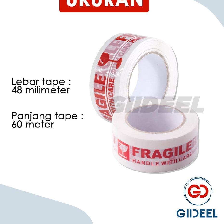 

⇓ GIIDEEL Isolasi Lakban Fragille 48mmx60m & 28mmx25m Jangan Dibanting Untuk Packing Barang Aman ☸