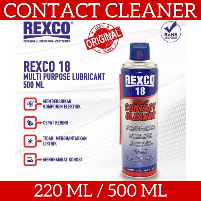 REXCO 18 Contact Cleaner CCL 220mL 500mL Cairan Pembersih Elektronik