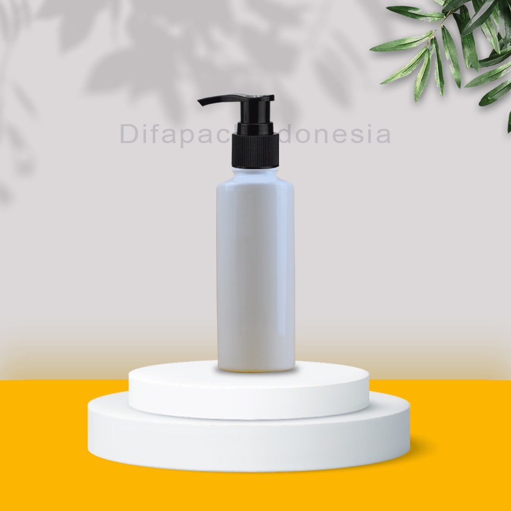 Botol Rf 100Ml Pump Lotion Hitam Body Putih
