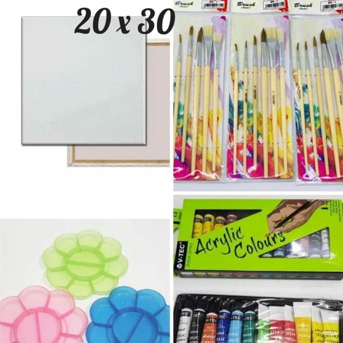 

Paket Kanvas Lukis (kanvas 20x30,kuas,palet,cat akrilik)