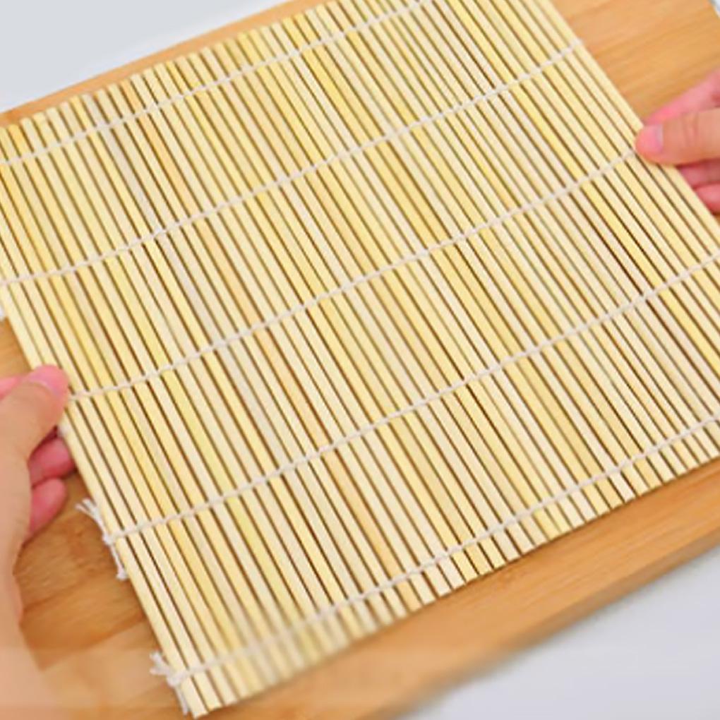 Alat Pembuat Sushi Tikar Penggulung Sushi Dengan Sendok Bambu Sushi Roller Pad Rolling Mats Rice Paddle Tools Kitchen DIY Aksesoris