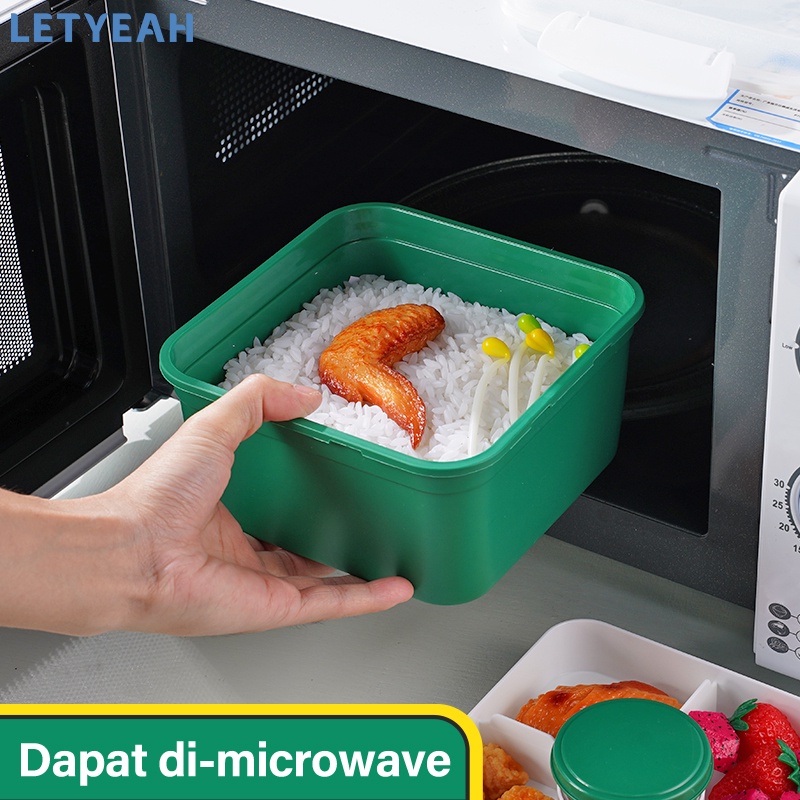 letyeah Kotak makan anti tumpah dengan sauce cup /1600ml lunch box tempat makan double layer/salad box