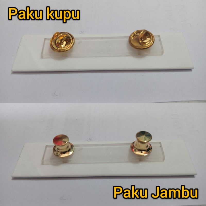 Nametag grafir akrilik 2 baris untuk NIP/NIK/NRP