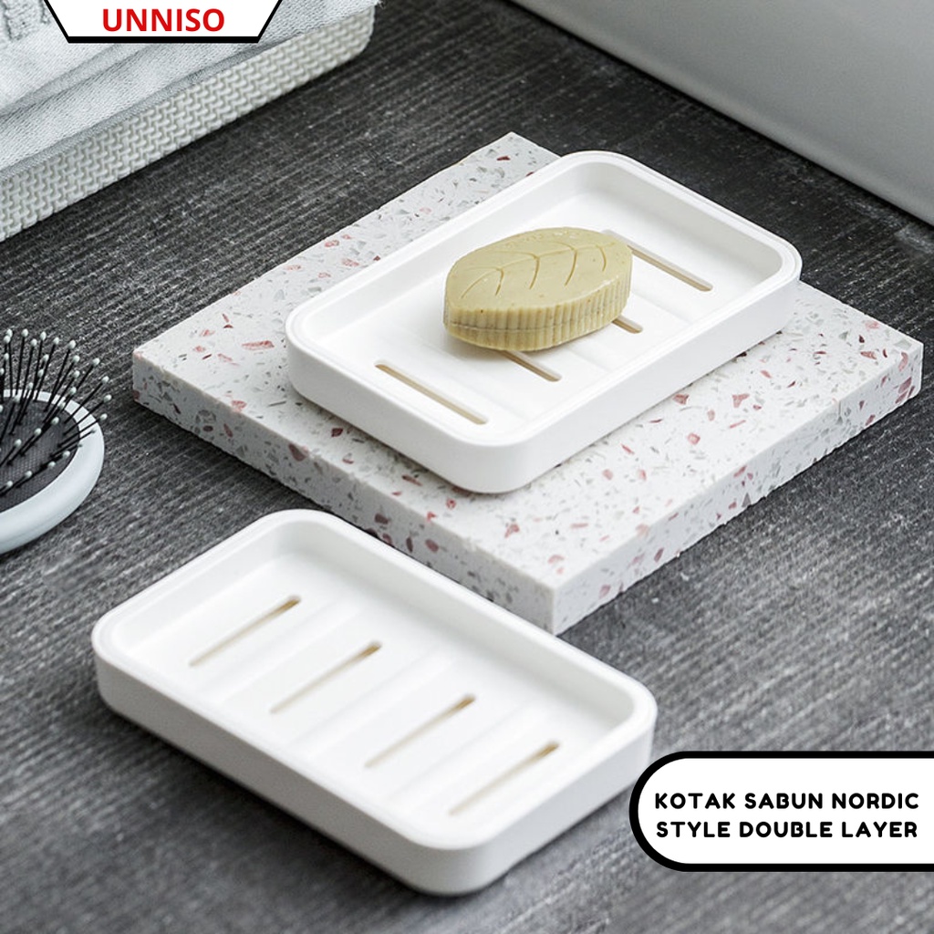 UNNISO - Kotak Sabun Nordic Style Double Layer