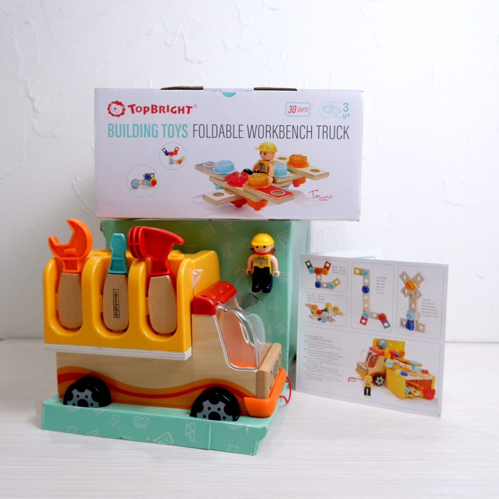 Top Bright Truck made of wood mainan truck - mainan truck anak mainan edukasi anak Truk Kayu Mainan 