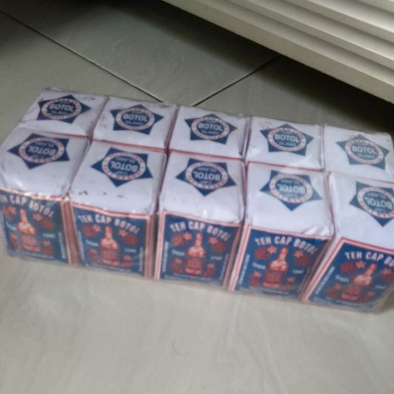 

teh cap botol biru besar 40 gr 1 pack isi 10 pcs