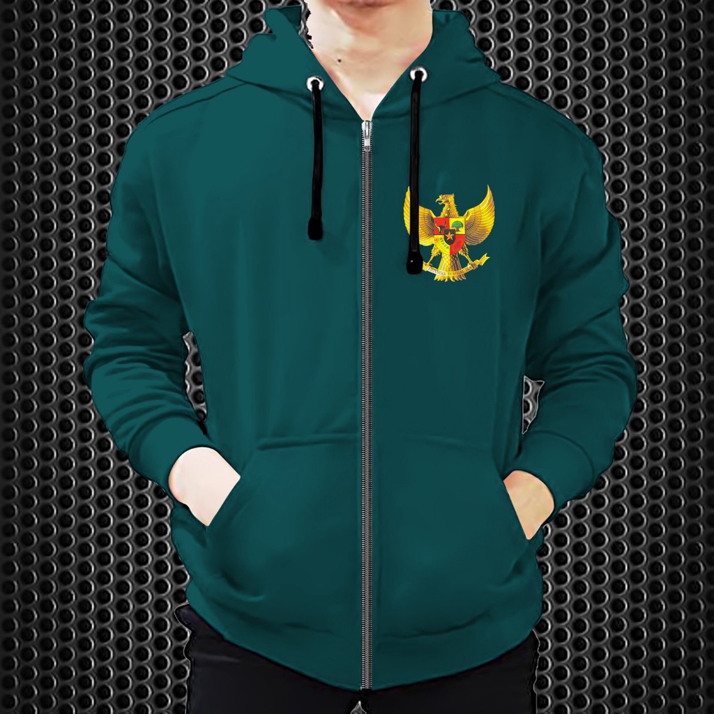 Jaket Resleting Garuda / Jaket Dewasa / Jaket Distro / Jaket Diskon Bahan Fleece