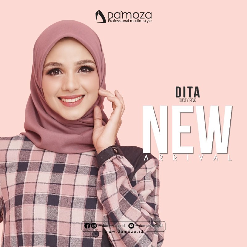 GAMIS KOTAK TERBARU DAMOZA DITA - DUSTY PINK BAHAN KATUN // DRESS MUSLIMAH ELEGANT // OOTD // COD BE