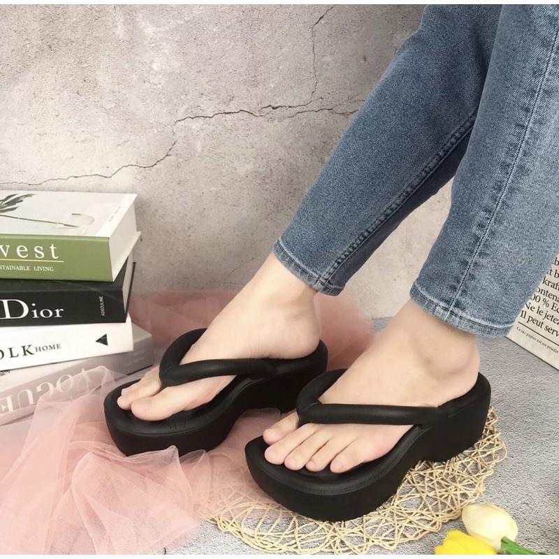 Wedges D38 sendal wanita import realpict