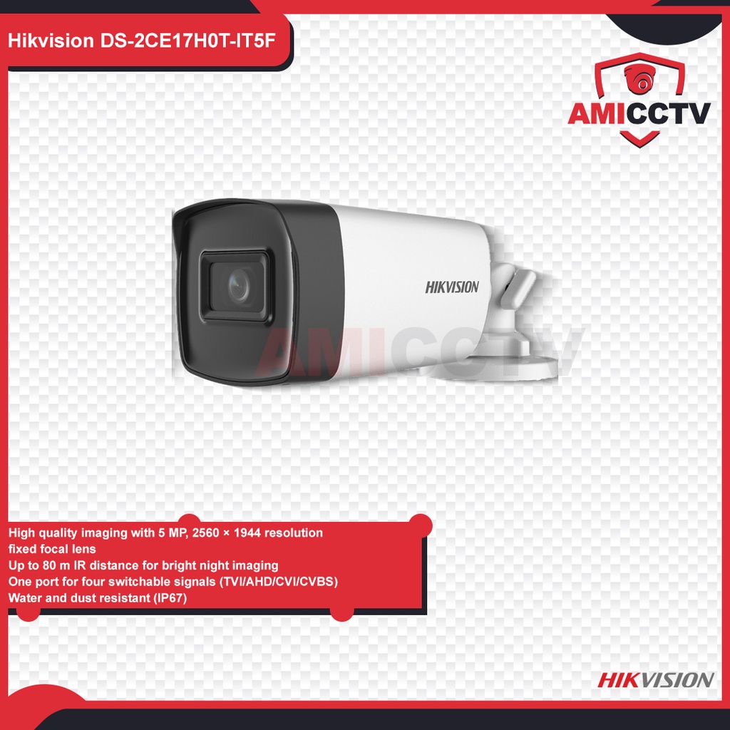 Camera CCTV Hikvision 5MP Outdoor DS-2CE17H0T-IT5F