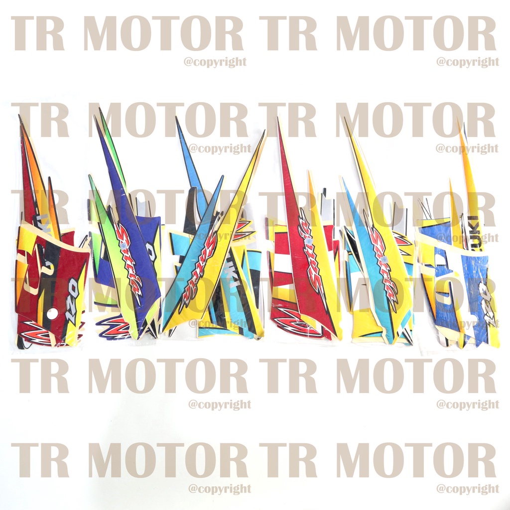 Stiker Motor Satria 2Tak Hiu Malaysia Sticker Striping Lis Full Set Motor