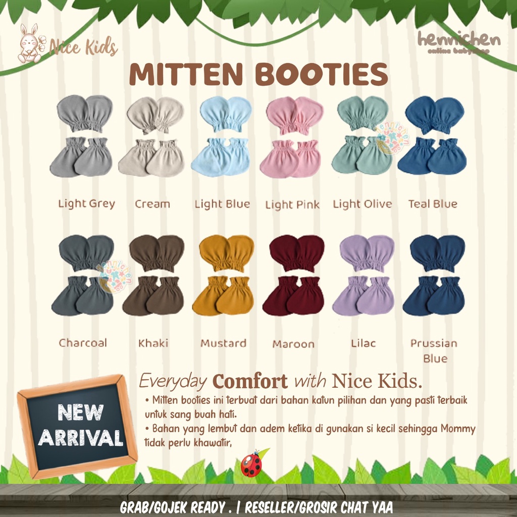 Nice Kids NICEKIDS - Mitten Booties Sarung Tangan &amp; Kaos Kaki Bayi STK bayi mitten &amp; socks Nicekids