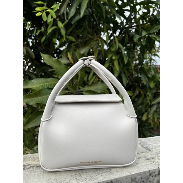 PL charles&keith handle bag light grey Original counter