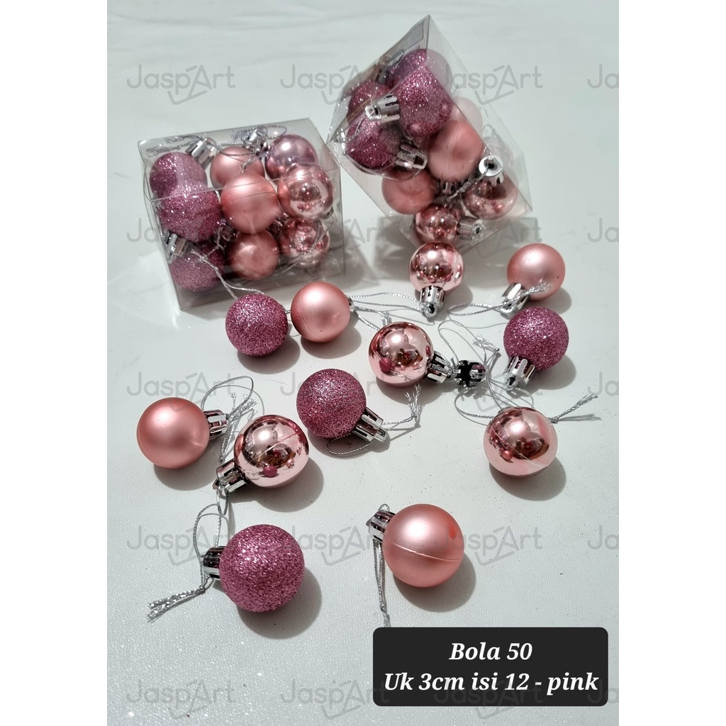 [1 SET] Hiasan Aksesoris Bola Natal Ornamen Gantungan Pohon 3 4 5 6 8 CM Hias Gantung Dekorasi XmaS