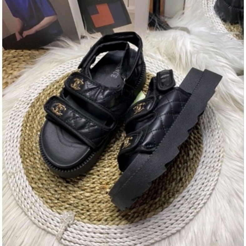 Home-DIVI Sandal Fashion Wedges Wanita 2 Strap Korea Import