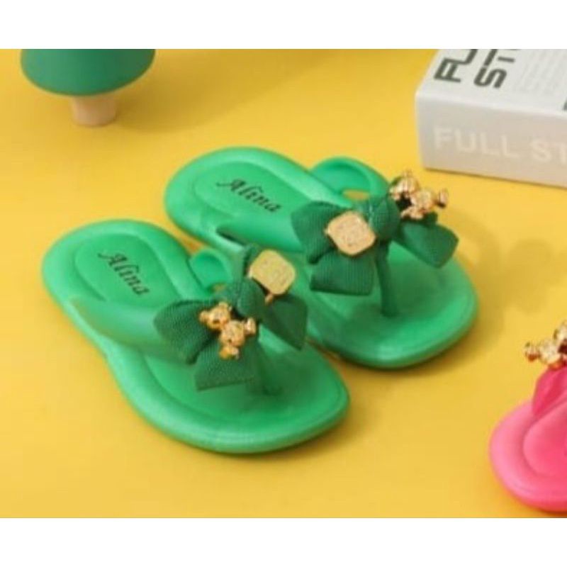 Sandal Jepit Anak Perempuan Viral Motif Pita Bear Sandal Anak Cewek Jelly Import Empuk Sandal Jepit Anak Terbaru