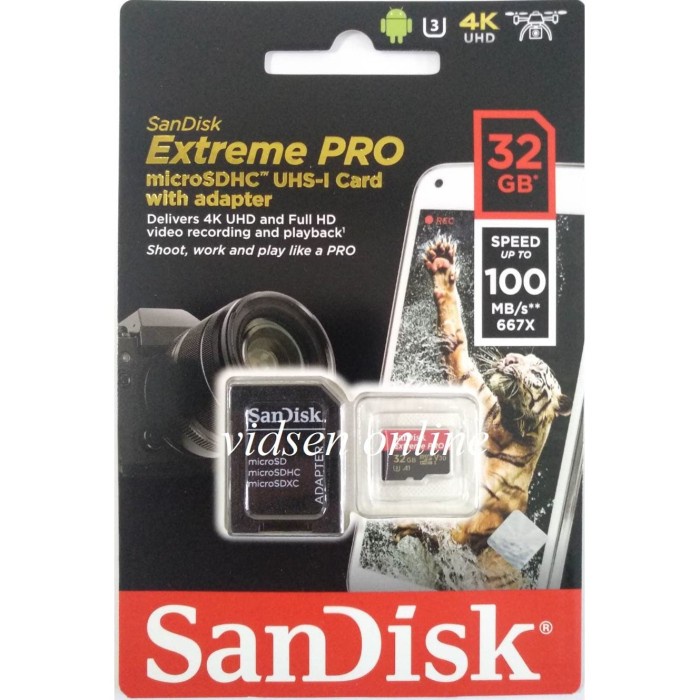 SANDISK EXTREME PRO A1 MICRO SD / MICROSD CARD 32GB UP TO 100MBPS