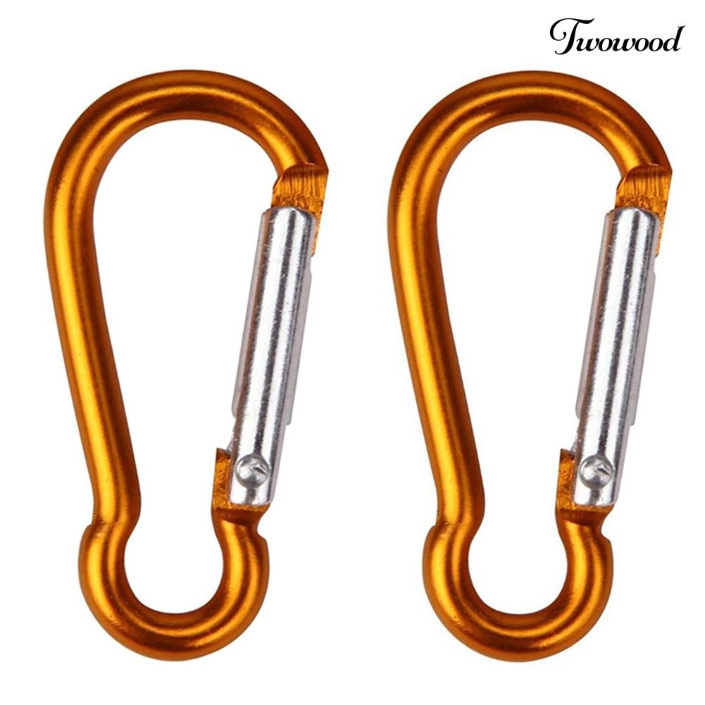 Twowood 2Pcs Carabiner Bentuk D Bahan Aluminum Alloy Untuk Climbing