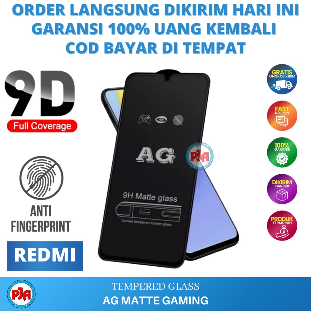 Tempered Glass Anti Gores Temperglass TG AG Matte Gaming Anti Minyak Kaca Full Screen Xiaomi Redmi Note 4 4X 5 5Pro 5A 6 7 8 8Pro 9 10 10Pro 11 11Pro