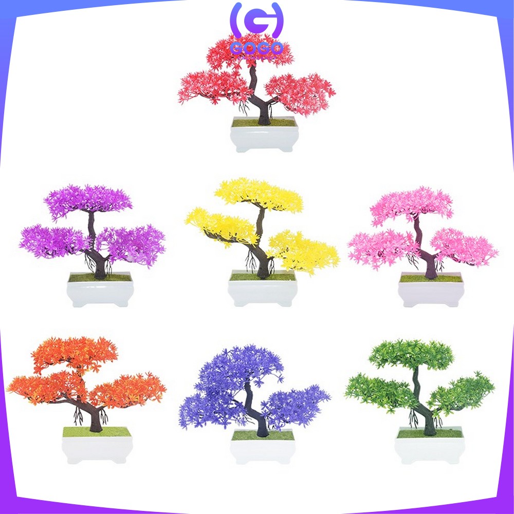 GOGO-C28-32 Ornamen Pot Bonsai Tanaman Bunga Pajangan Dekorasi Rumah Tanaman Hias Plastik Murah Import