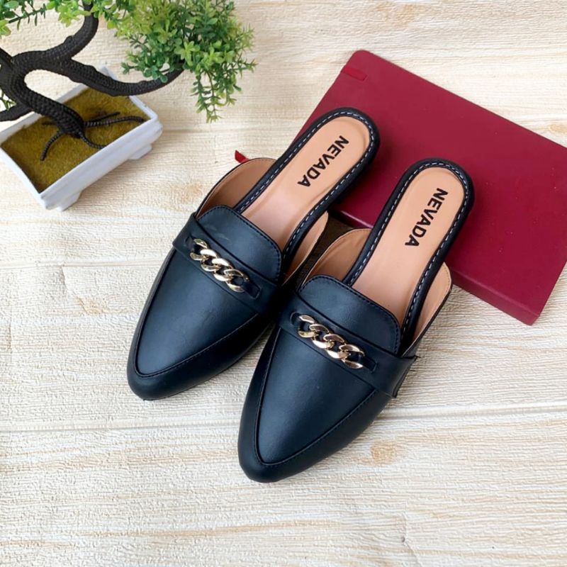 Sandal Mules Hak 3cm/Sendal Wanita Remaja Model Terbaru Kekinian