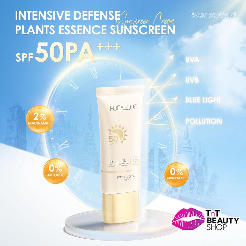 FOCALLURE Sunscreen SPF 50 PA+++ Sunscreen Focallure Sunblock Focallure Sunscreen Gel UVA UVB Blue Light Sun Protector Sunscreen Gel SPF 50 PA+++ Azarine Sunscreen Azarine Sun Screen Azarine Sunblock