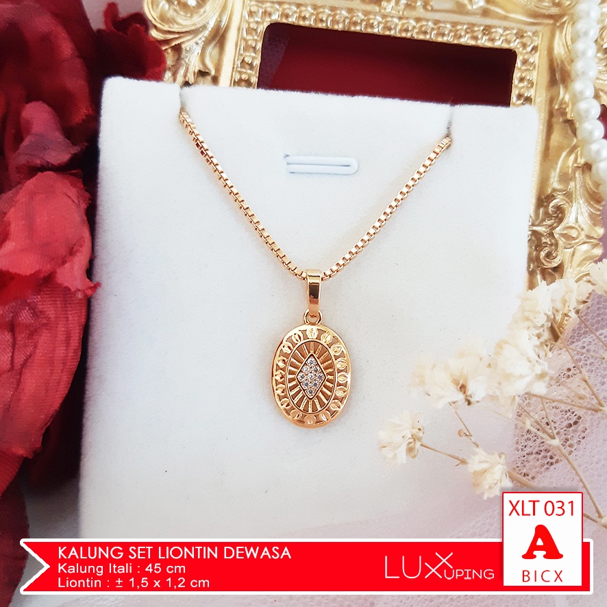 XLT 031 Kalung Set Liontin Murah Mata Sirkon Perhiasan Wanita Lapis Emas 18K Tidak Mudah Luntur Luxx Xuping