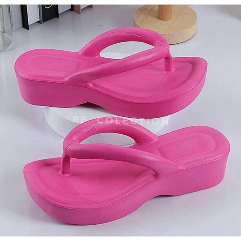 Sandal Wedges Wanita Viral Sandal Jelly WEDGES EVA Sandal Bangkok Jepit Sandal Fuji Terbaru