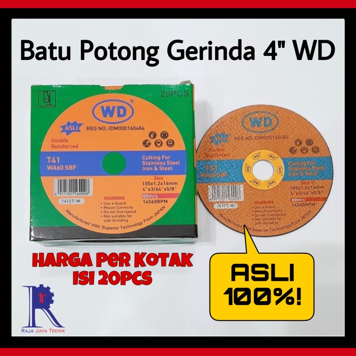 Batu Gerinda Potong Besi Wd 4" Asli / Cutting Wheel / Mata Gurinda Wd