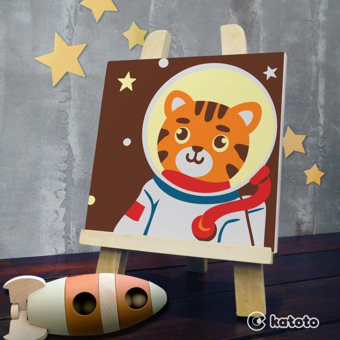 

PAINT BY NUMBERS ASTRONOT, LUAR ANGKASA, ROKET PAINTING KIT BY NUMBER