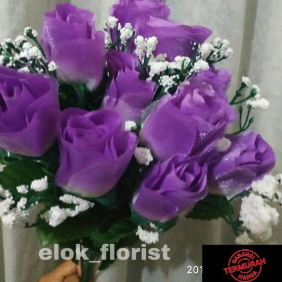 ➺iw Baru Bunga Mawar Plastik Lusinan / Bunga Mawar Artificial 45
