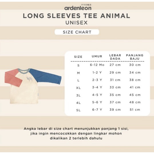 Ardenleon - Long Sleeves Tee Animal | Kaos Anak 6bulan - 7tahun