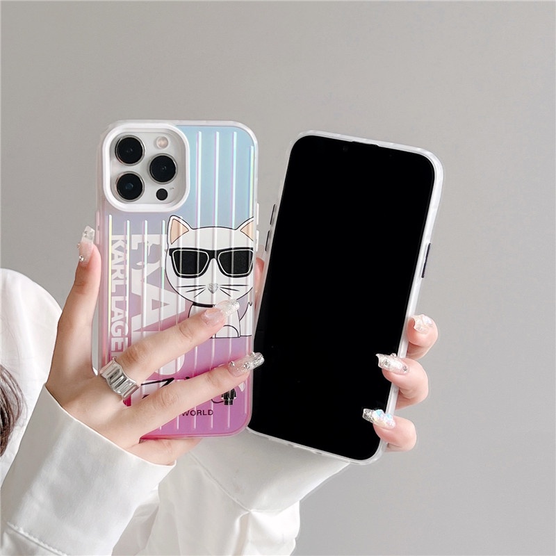 Carl Casing Soft Case IPhone 14 / 13 / 12 / 11 Pro Max Warna Laser Macaron Berkilau