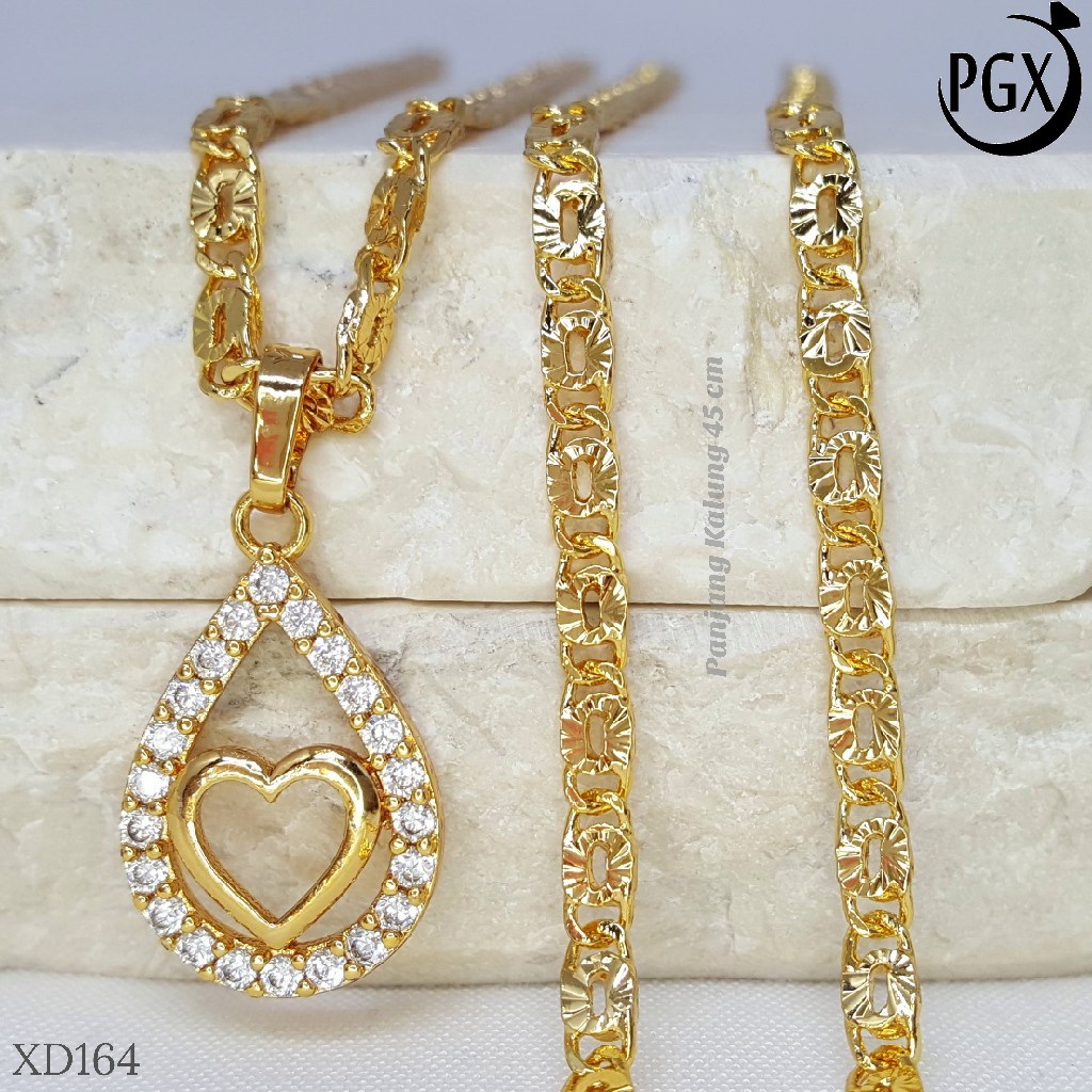 PGX Kalung Wanita Xuping Aksesoris Fashion Perhiasan Lapis Emas XD164