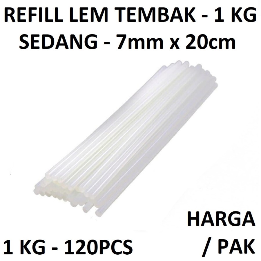 1 KG ISI LEM TEMBAK GLUE GUN KECIL Refill LEM BAKAR STICK 20CM 7MM Bening Kecil