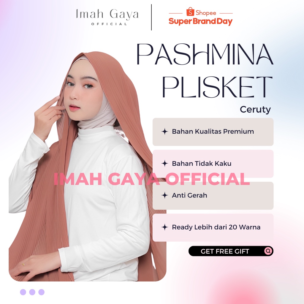 PASHMINA FULL PLISKET LIDI CERUTY BABYDOLL PREMIUM BABYDOLL PREMIUM TANPA GARIS TENGAH PROMO DISKON