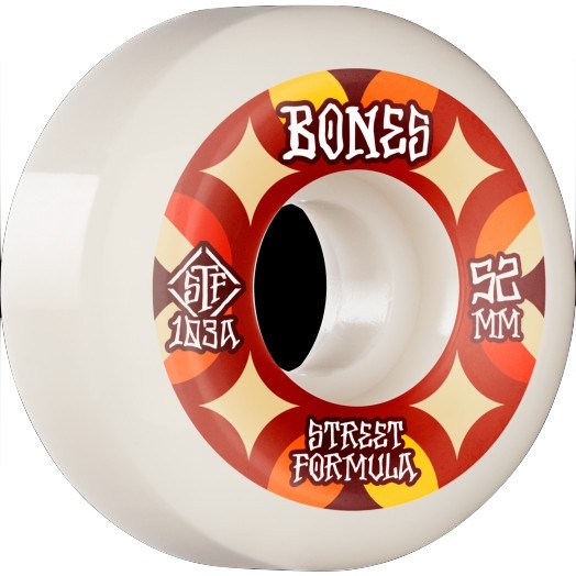 Roda Bones Wheels Stf Skateboard Retros White Street Side Cut,55Mm 103A